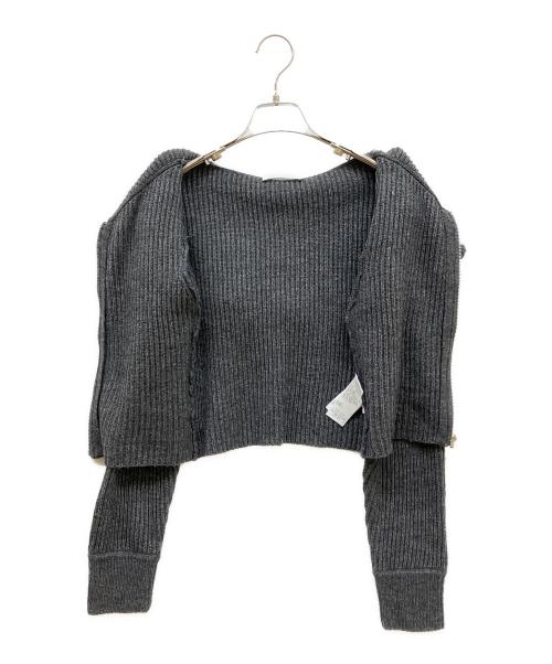 CELFORD（セルフォード）CELFORD (セルフォード) ジップパールカーディガン グレー サイズ:Fの古着・服飾アイテム