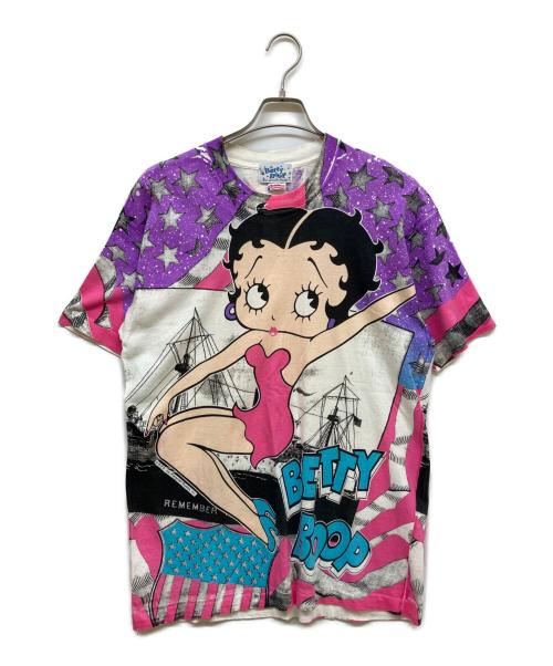 FRUIT OF THE LOOM（フルーツオブザルーム）FRUIT OF THE LOOM (フルーツオブザルーム) BETTY BOOP (ベティー・ブープ) Tシャツ ピンク×パープル サイズ:Lの古着・服飾アイテム
