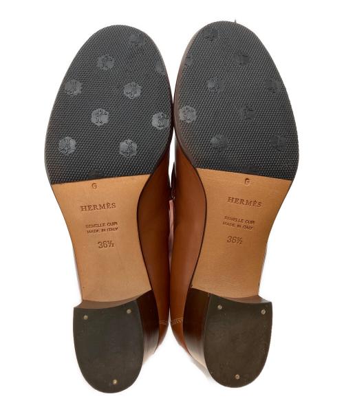 HERMES（エルメス）HERMES (エルメス) コンスタンスHロゴローファー ブラウン サイズ:36　1/2の古着・服飾アイテム