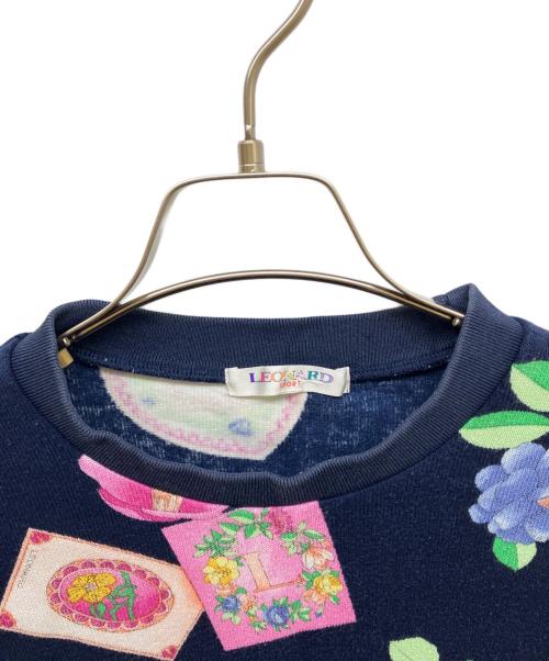 LEONARD SPORT（レオナール スポーツ）LEONARD SPORT (レオナール スポーツ) 花柄スウェット ネイビー サイズ:Fの古着・服飾アイテム