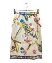 LEONARD FASHION（レオナールファッション）の古着「花柄スカート」｜ベージュ