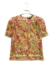 LEONARD FASHION（レオナールファッション）の古着「花柄カットソー」｜ベージュ