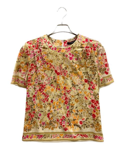 LEONARD FASHION（レオナールファッション）LEONARD FASHION (レオナールファッション) 花柄カットソー ベージュ サイズ:Mの古着・服飾アイテム