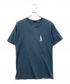 stussyステューシー）の古着「シャドーマンプリントTシャツ」｜ブルー