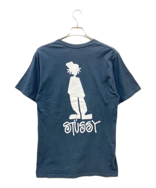 stussy（ステューシー）stussy (ステューシー) シャドーマンプリントTシャツ ブルー サイズ:Mの古着・服飾アイテム