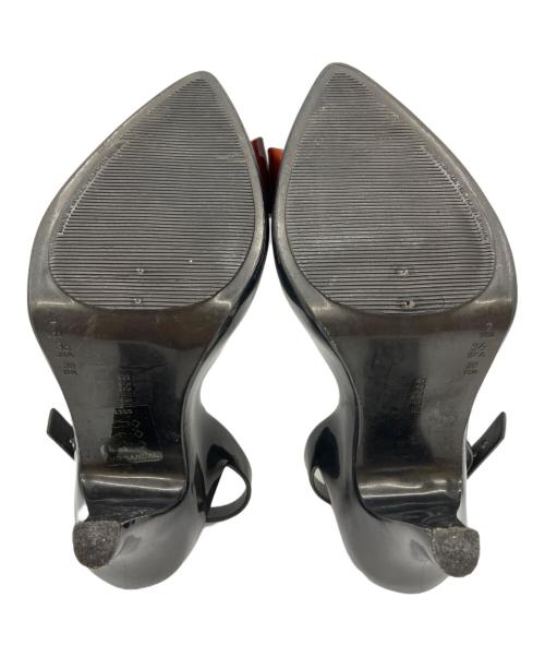 Vivienne Westwood ANGLOMANIA（ヴィヴィアンウエストウッドアングロマニア）Vivienne Westwood ANGLOMANIA (ヴィヴィアンウエストウッドアングロマニア) melissa (メリッサ) ビックリボンオープントゥラバーパンプス ブラック サイズ:US7の古着・服飾アイテム