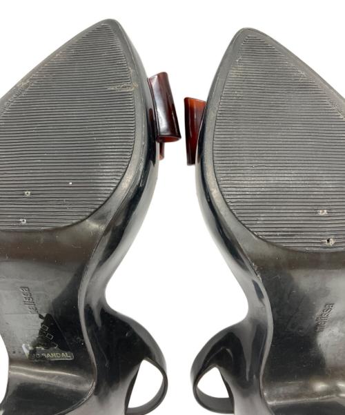 Vivienne Westwood ANGLOMANIA（ヴィヴィアンウエストウッドアングロマニア）Vivienne Westwood ANGLOMANIA (ヴィヴィアンウエストウッドアングロマニア) melissa (メリッサ) ビックリボンオープントゥラバーパンプス ブラック サイズ:US7の古着・服飾アイテム