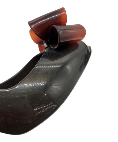 Vivienne Westwood ANGLOMANIA（ヴィヴィアンウエストウッドアングロマニア）Vivienne Westwood ANGLOMANIA (ヴィヴィアンウエストウッドアングロマニア) melissa (メリッサ) ビックリボンオープントゥラバーパンプス ブラック サイズ:US7の古着・服飾アイテム