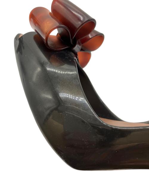 Vivienne Westwood ANGLOMANIA（ヴィヴィアンウエストウッドアングロマニア）Vivienne Westwood ANGLOMANIA (ヴィヴィアンウエストウッドアングロマニア) melissa (メリッサ) ビックリボンオープントゥラバーパンプス ブラック サイズ:US7の古着・服飾アイテム