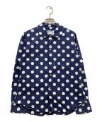 COMME des GARCONS COMME des GARCONSコムデギャルソン コムデギャルソン）の古着「丸襟ドットシャツ」｜ホワイト×ネイビー