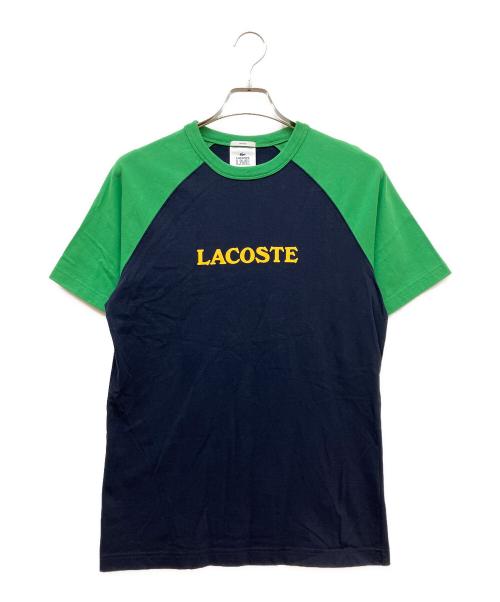 LACOSTE LIVE（ラコステライブ）LACOSTE LIVE (ラコステライブ) 配色ラグランスリーブTシャツ ネイビー×グリーン サイズ:SIZE Sの古着・服飾アイテム