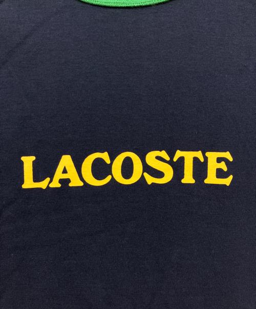 LACOSTE LIVE（ラコステライブ）LACOSTE LIVE (ラコステライブ) 配色ラグランスリーブTシャツ ネイビー×グリーン サイズ:SIZE Sの古着・服飾アイテム