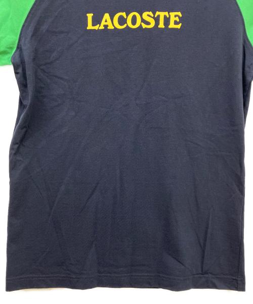 LACOSTE LIVE（ラコステライブ）LACOSTE LIVE (ラコステライブ) 配色ラグランスリーブTシャツ ネイビー×グリーン サイズ:SIZE Sの古着・服飾アイテム