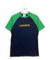 LACOSTE LIVE（ラコステライブ）の古着「配色ラグランスリーブTシャツ」｜ネイビー×グリーン