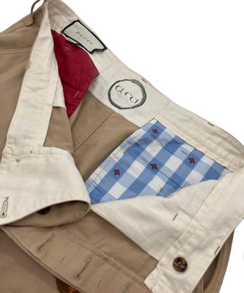 GUCCI（グッチ）GUCCI (グッチ) エンブロイダリーコットンチノパン ベージュ サイズ:36の古着・服飾アイテム