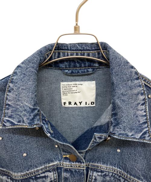 FRAY ID（フレイ アイディー）FRAY ID (フレイ アイディー) ショート丈オーバービジューデニムジャケット インディゴ サイズ:1の古着・服飾アイテム