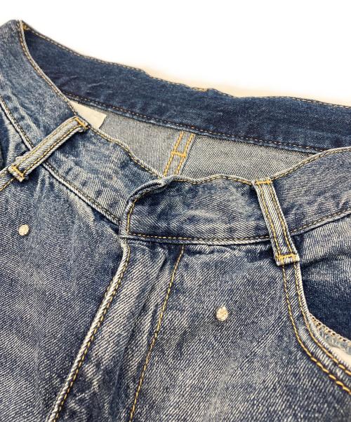 FRAY ID（フレイ アイディー）FRAY ID (フレイ アイディー) ハイウエストワイドビジューデニムパンツ インディゴ サイズ:SIZE 1の古着・服飾アイテム