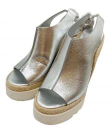 STELLA McCARTNEY（ステラマッカートニー）の古着「ガイアメタリックヒールエスパドリーユ」｜ホワイト×シルバー