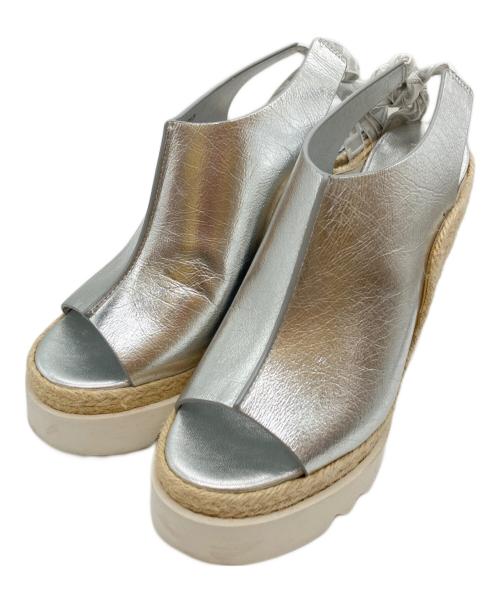 STELLA McCARTNEY（ステラマッカートニー）STELLA McCARTNEY (ステラマッカートニー) ガイアメタリックヒールエスパドリーユ ホワイト×シルバー サイズ:39の古着・服飾アイテム
