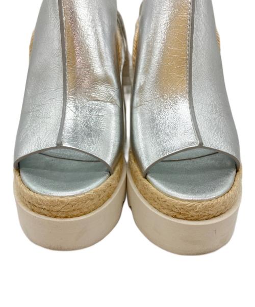 STELLA McCARTNEY（ステラマッカートニー）STELLA McCARTNEY (ステラマッカートニー) ガイアメタリックヒールエスパドリーユ ホワイト×シルバー サイズ:39の古着・服飾アイテム
