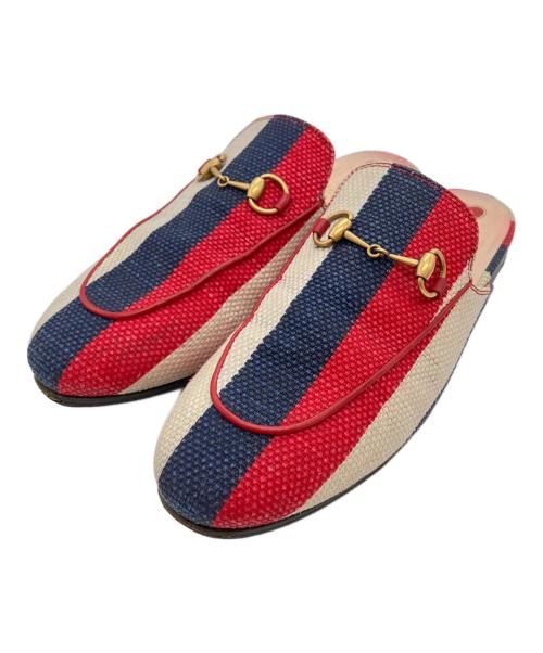 GUCCI（グッチ）GUCCI (グッチ) プリンスタウントリコロールミュール マルチカラー サイズ:38の古着・服飾アイテム
