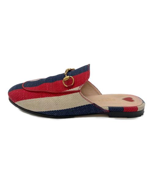 GUCCI（グッチ）GUCCI (グッチ) プリンスタウントリコロールミュール マルチカラー サイズ:38の古着・服飾アイテム