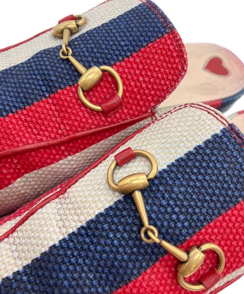 GUCCI（グッチ）GUCCI (グッチ) プリンスタウントリコロールミュール マルチカラー サイズ:38の古着・服飾アイテム