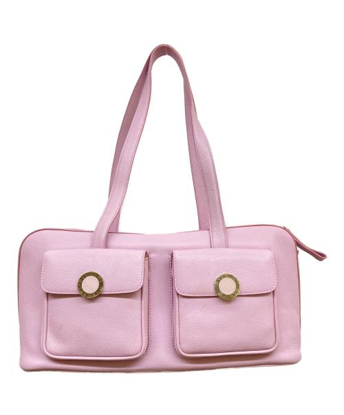 BVLGARI（ブルガリ）BVLGARI (ブルガリ) ダブルポケットボストンバッグ ピンクの古着・服飾アイテム