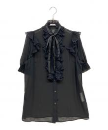 Sov.（ソブ）の古着「プリーツフリルブラウス」｜ブラック