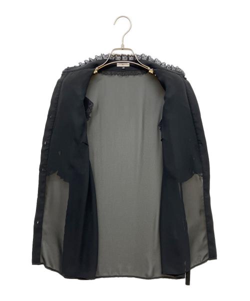 Sov.（ソブ）Sov. (ソブ) プリーツフリルブラウス ブラック サイズ:38の古着・服飾アイテム