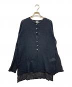 LES ATELIERS FRANCAIS DE CONFECTIONル アトリエフランセ デ コンフェクション）の古着「HENLY NECK L/SL シャツ」｜ブラック