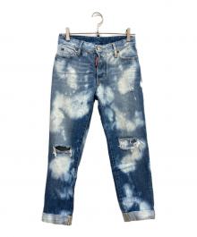 DSQUARED2（ディースクエアード）の古着「ブリーチ加工デニムパンツ」｜インディゴ