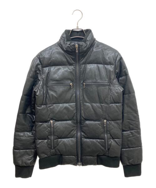 acanthus（アカンサス）acanthus (アカンサス) レザーダウンジャケット ブラック サイズ:Mの古着・服飾アイテム