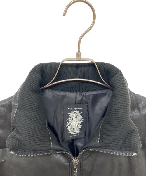 acanthus（アカンサス）acanthus (アカンサス) レザーダウンジャケット ブラック サイズ:Mの古着・服飾アイテム