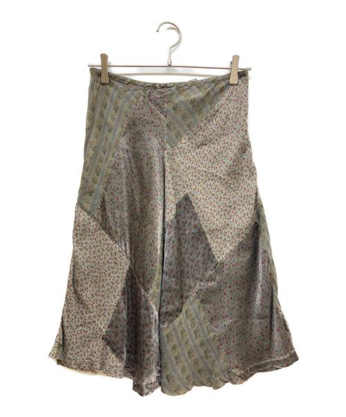 tricot COMME des GARCONS（トリココムデギャルソン）tricot COMME des GARCONS (トリココムデギャルソン) 花柄パッチワークスカート グレー サイズ:SIZE Mの古着・服飾アイテム