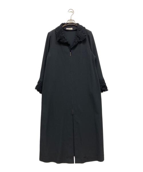 Hitoshi Tamura（ヒトシタムラ）Hitoshi Tamura (ヒトシタムラ) ちりめんジップアップワンピース ブラック サイズ:-の古着・服飾アイテム