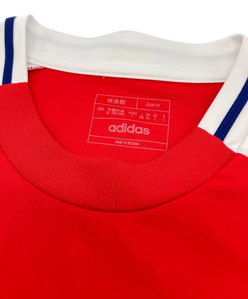 adidas（アディダス）adidas (アディダス) ゲームシャツ ホワイト×レッド サイズ:SIZE 2XLの古着・服飾アイテム
