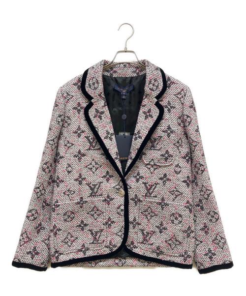 LOUIS VUITTON（ルイ ヴィトン）LOUIS VUITTON (ルイ ヴィトン) モノグラムツイードプレッピーブレザー ホワイト×ピンク サイズ:38 未使用品の古着・服飾アイテム