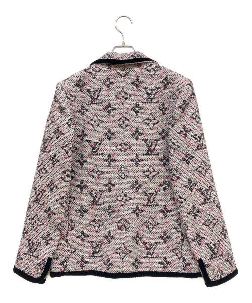 LOUIS VUITTON（ルイ ヴィトン）LOUIS VUITTON (ルイ ヴィトン) モノグラムツイードプレッピーブレザー ホワイト×ピンク サイズ:38 未使用品の古着・服飾アイテム