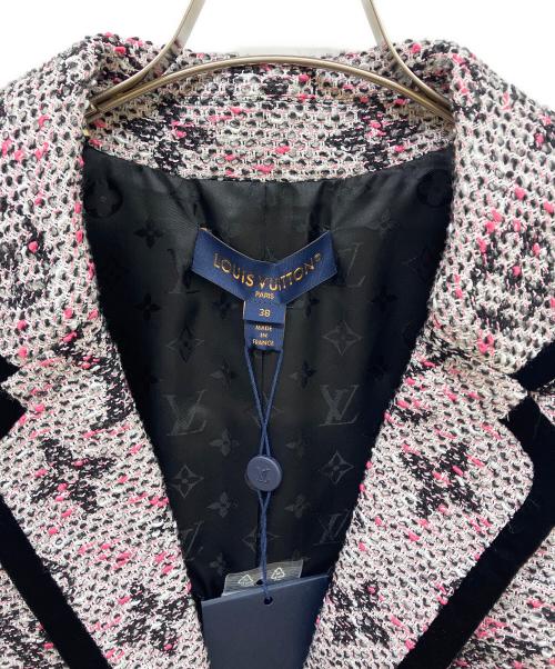 LOUIS VUITTON（ルイ ヴィトン）LOUIS VUITTON (ルイ ヴィトン) モノグラムツイードプレッピーブレザー ホワイト×ピンク サイズ:38 未使用品の古着・服飾アイテム