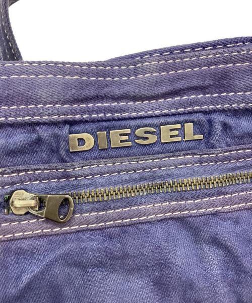 DIESEL（ディーゼル）DIESEL (ディーゼル) メタルロゴ キャンバスハンドバッグ パープルの古着・服飾アイテム