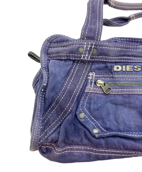 DIESEL（ディーゼル）DIESEL (ディーゼル) メタルロゴ キャンバスハンドバッグ パープルの古着・服飾アイテム