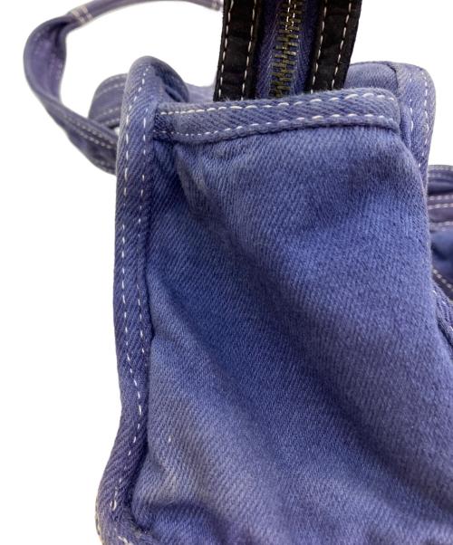 DIESEL（ディーゼル）DIESEL (ディーゼル) メタルロゴ キャンバスハンドバッグ パープルの古着・服飾アイテム