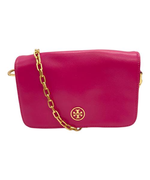 TORY BURCH（トリーバーチ）TORY BURCH (トリーバーチ) サフィアーノレザーショルダーバッグ パープルの古着・服飾アイテム