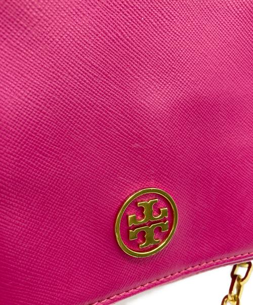 TORY BURCH（トリーバーチ）TORY BURCH (トリーバーチ) サフィアーノレザーショルダーバッグ パープルの古着・服飾アイテム