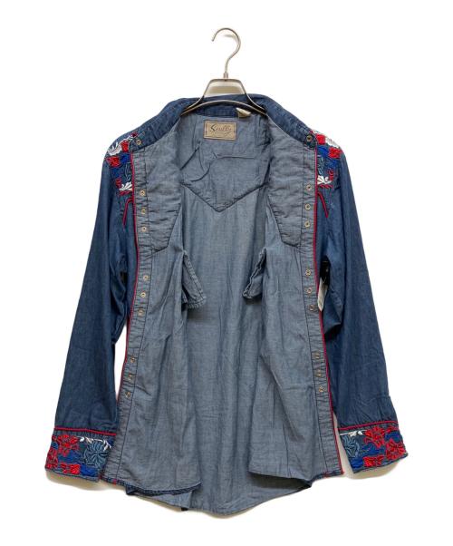 scully（スカリー）scully (スカリー) 刺繍ウエスタンシャツ ブルー サイズ:ｓの古着・服飾アイテム