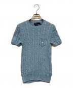 POLO RALPH LAURENポロ・ラルフローレン）の古着「半袖ニット」｜スカイブルー
