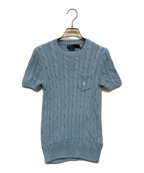 POLO RALPH LAUREN（ポロ・ラルフローレン）POLO RALPH LAUREN (ポロ・ラルフローレン) 半袖ニット スカイブルー サイズ:SPの古着・服飾アイテム