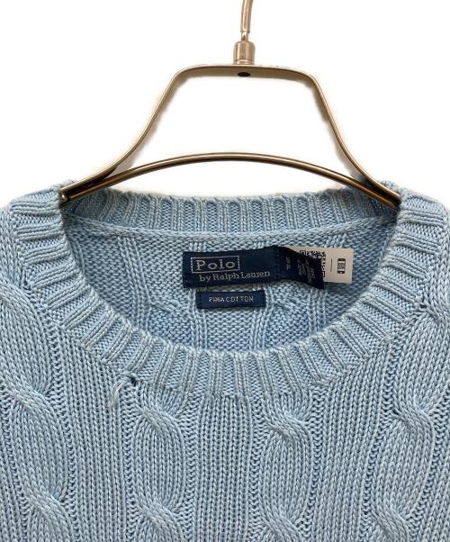 POLO RALPH LAUREN（ポロ・ラルフローレン）POLO RALPH LAUREN (ポロ・ラルフローレン) 半袖ニット スカイブルー サイズ:SPの古着・服飾アイテム