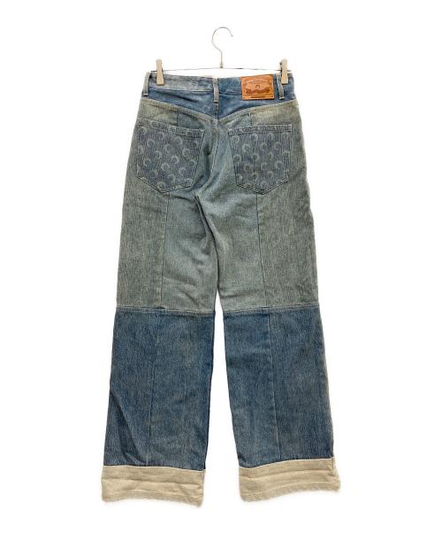 MARINE SERRE（マリーンセル）MARINE SERRE (マリーンセル) Regenerated Denim Wide Leg Pants インディゴ サイズ:36の古着・服飾アイテム